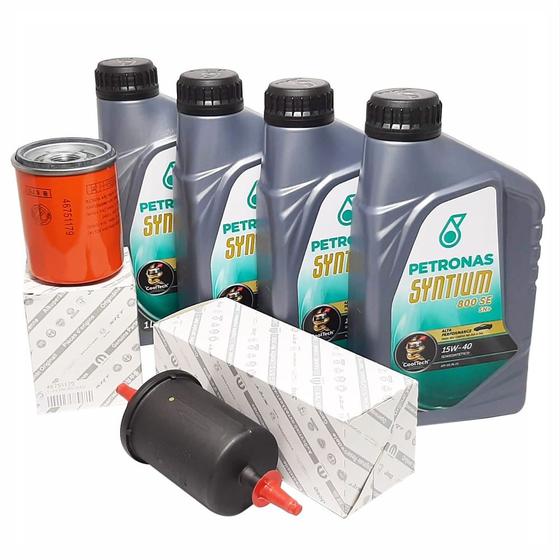 Imagem de Kit Revisão 4 Litros Óleo 15W40 Semissintético + 1 Filtro de Óleo e 1 de Combustível Fiat Uno e Fiorino Motor Fire 2004 até 2013