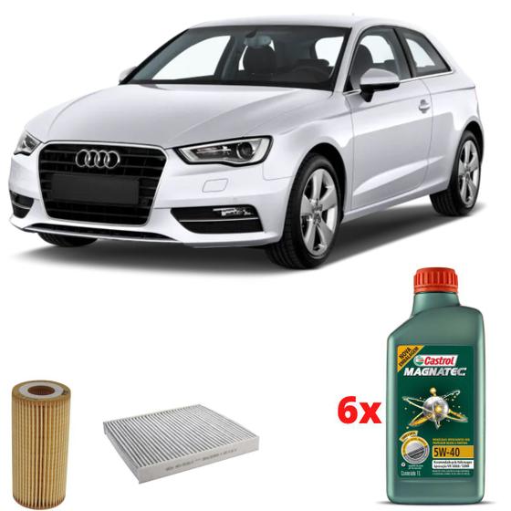 Imagem de Kit Revisão Castrol 5w40 Audi A3 2.0 Tsfi 2016 2017 2018+