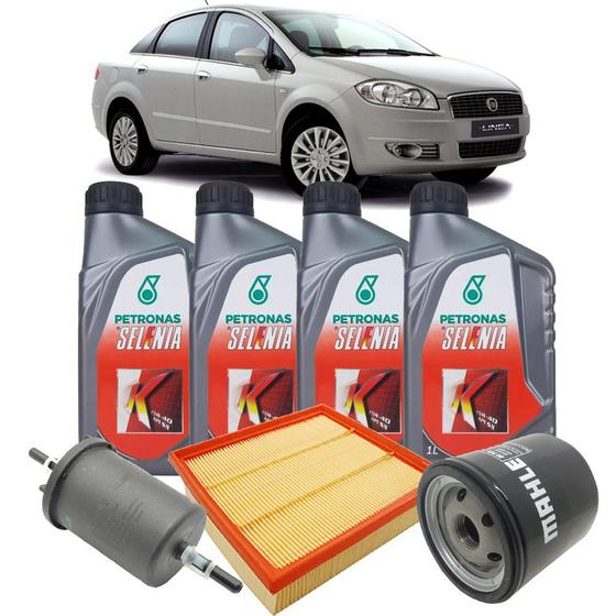 Imagem de Kit revisão Fiat troca de óleo Selenia K 15W40 e filtros - Linea 1.9 16V de 2008 até 2010 - Italia Ricambi