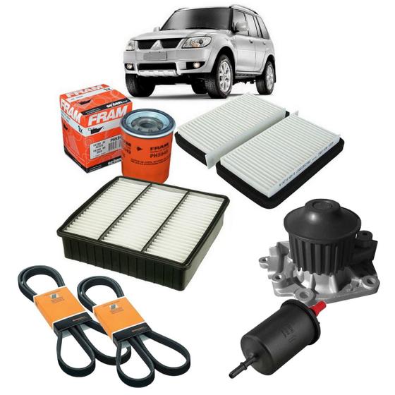 Imagem de Kit Revisão Filtro Pajero TR4 Flex 2007 Poly v Bomba D'água