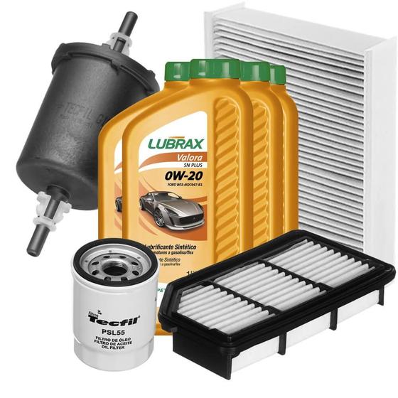 Imagem de Kit Revisão Óleo 0W20 Lubrax + Filtros Tecfil Honda Fit 1.5 16V Flex 2014 a 2021