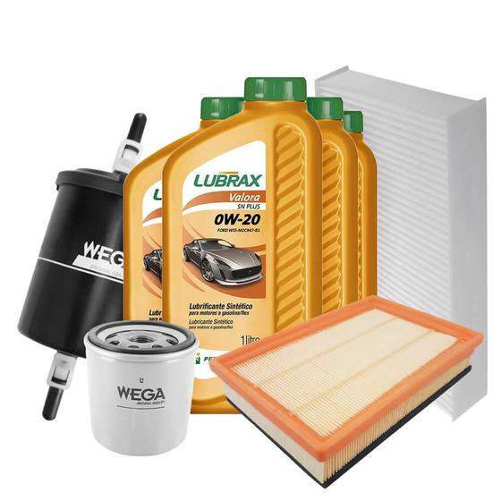Imagem de Kit Revisão Óleo 0W20 Lubrax + Filtros Wega Cobalt 1.8 8V Flex 2017 a 2020
