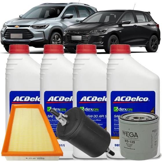 Kit Revisão Oleo 5w30 Acdelco Filtros De Ar Óleo Combustível Gm Onix Tracker Turbo 2020 2021 2022 2023 Menor preço em Kit Revisão Oleo 5w30 Acdelco Filtros De Ar Óleo Combustível Gm Onix Tracker Turbo 2020 2021 2022 2023