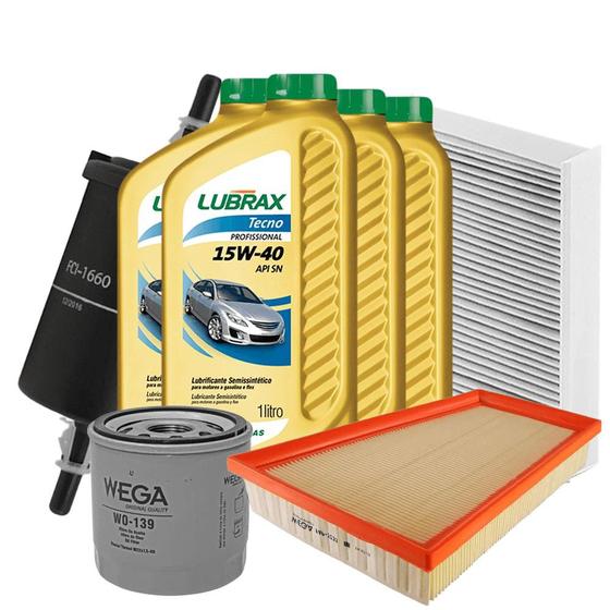 Imagem de Kit Revisão Óleo 5W30 Lubrax Valora SN Plus + Filtros Wega Onix 1.0 12V 2019 a 2022