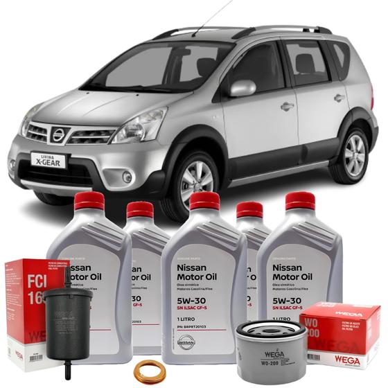 Imagem de Kit Revisão Troca 5w30 Nissan Livina 1.6 16v 2009 á 2014 Original