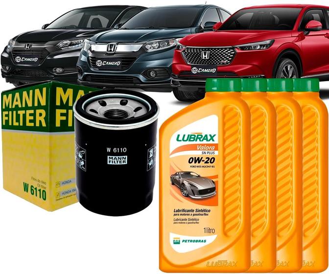 Imagem de Kit Revisão Troca De Óleo 0w20 e Filtro Honda Hrv 1.5, 1.8 16v 2015 2016 2017 2018 2020 2021 2022 2023 2024 2025