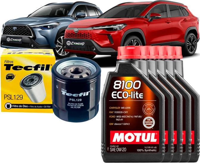 Imagem de Kit Revisão Troca De Óleo 0w20 e Filtro Toyota Corolla Cross Hybrid 1.8 e Corolla Cross 2.0 16V 2021 2022 2023 2024 2025