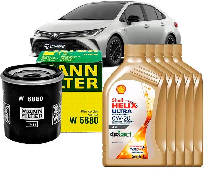 Imagem de Kit Revisão Troca De Óleo 0w20 e Filtro Toyota Corolla Hybrid 1.8 e Corolla 2.0 16V 2020 2021 2022 2023 2024 2025