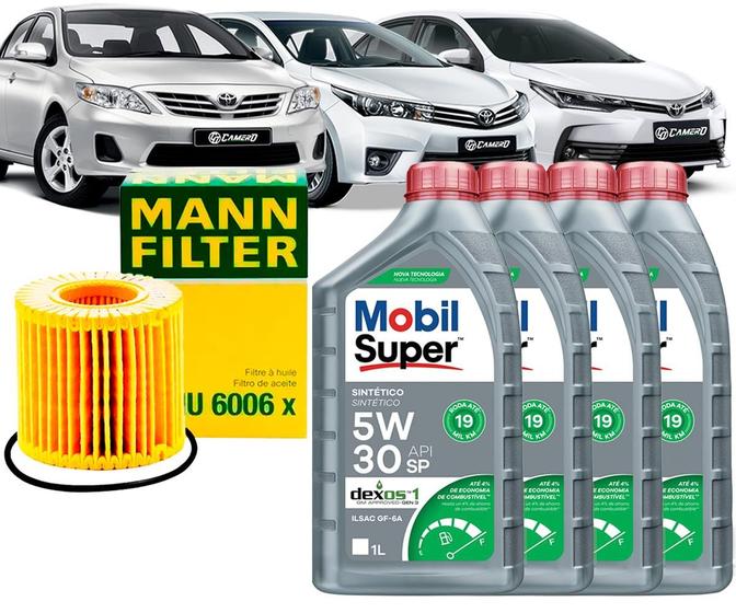 Imagem de Kit Revisão Troca De Óleo 5w30 e Filtro Toyota Corolla 1.8 e 2.0 2010 2011 2012 2013 2014 2015 2016 2017 2018 2019