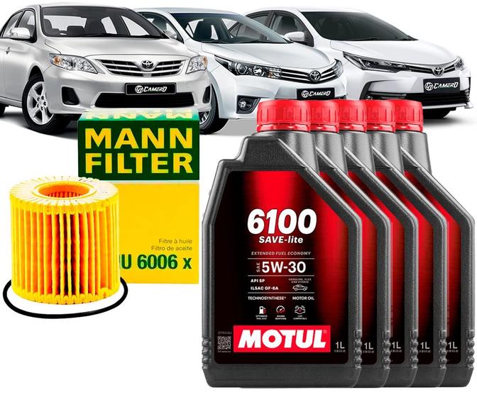 Imagem de Kit Revisão Troca De Óleo 5w30 e Filtro Toyota Corolla 1.8 e 2.0 2010 2011 2012 2013 2014 2015 2016 2017 2018 2019