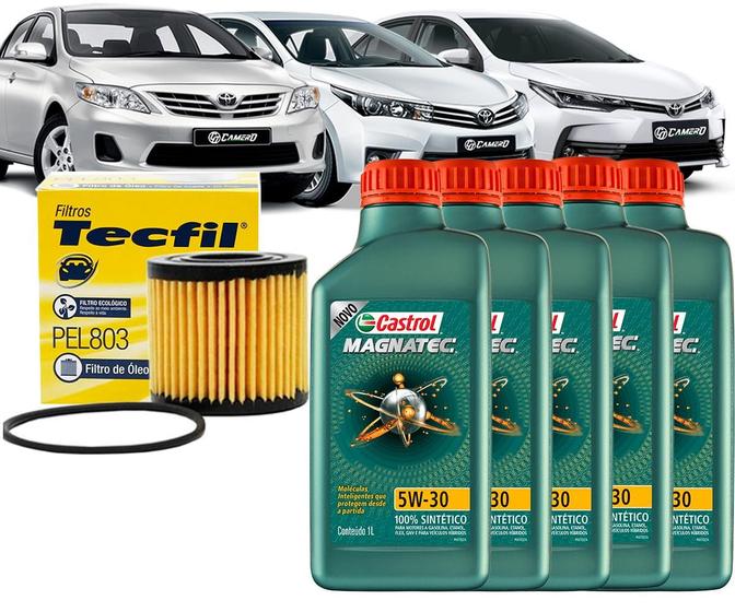 Imagem de Kit Revisão Troca de Óleo 5w30 e Filtro Toyota Corolla 1.8 e 2.0 2010 2011 2012 2013 2014 2015 2016 2017 2018 2019