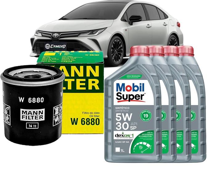 Imagem de Kit Revisão Troca De Óleo 5w30 e Filtro Toyota Corolla Hybrid 1.8 16V 2020 2021 2022 2023 2024 2025