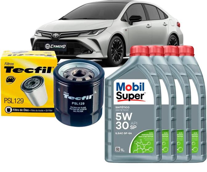 Imagem de Kit Revisão Troca De Óleo 5w30 e Filtro Toyota Corolla Hybrid 1.8 16V 2020 2021 2022 2023 2024 2025