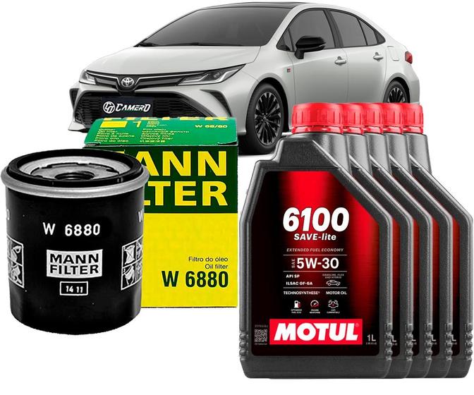 Imagem de Kit Revisão Troca De Óleo 5w30 e Filtro Toyota Corolla Hybrid 1.8 e Corolla 2.0 16V 2020 2021 2022 2023 2024 2025