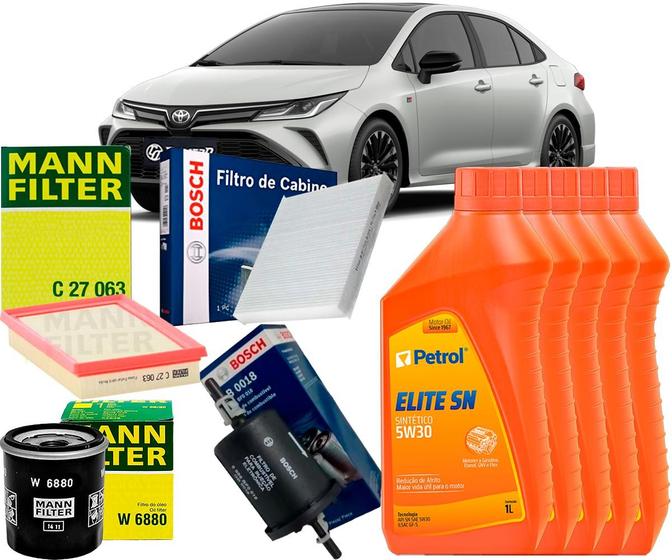 Imagem de Kit Revisão Troca De Óleo 5w30 e Filtros Toyota Corolla 2.0 16V 2020 2021 2022 2023 2024 2025