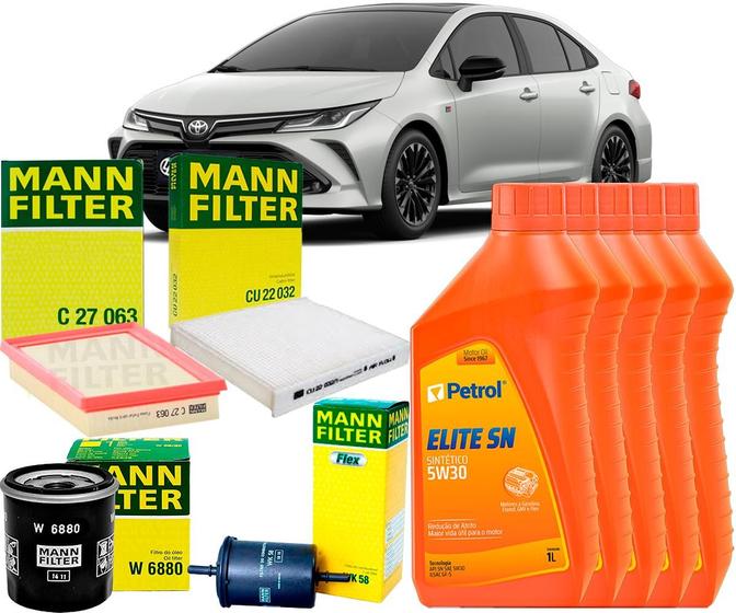 Imagem de Kit Revisão Troca De Óleo 5w30 e Filtros Toyota Corolla 2.0 16V 2020 2021 2022 2023 2024 2025