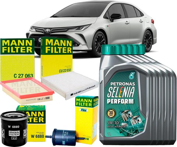 Imagem de Kit Revisão Troca De Óleo 5w30 e Filtros Toyota Corolla 2.0 16V 2020 2021 2022 2023 2024 2025