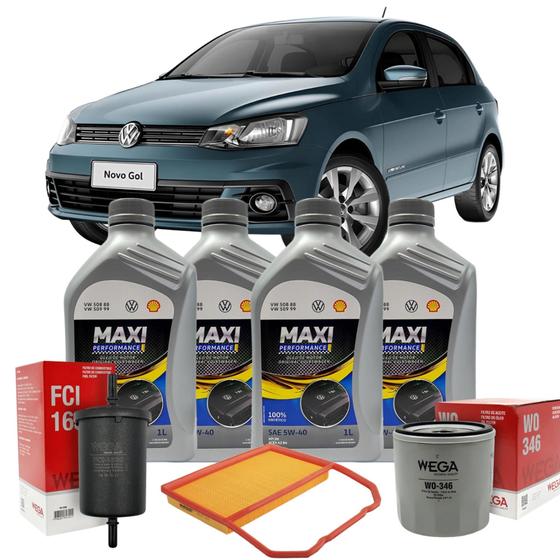 Imagem de Kit Revisão Troca De Óleo Vw 5w40 Gol 1.0 3cc 12v 2016 á 2022 Original