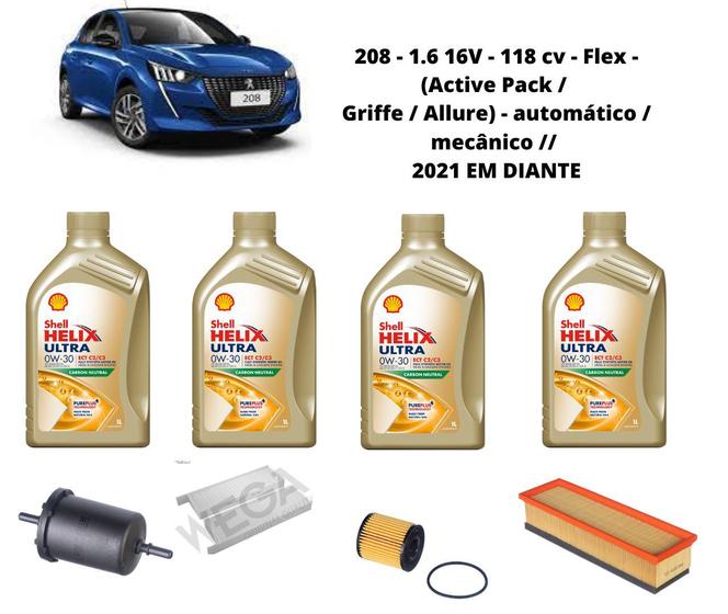Menor preço em Kit revisão troca oleo peugeot 208 1.6 2021 em diante