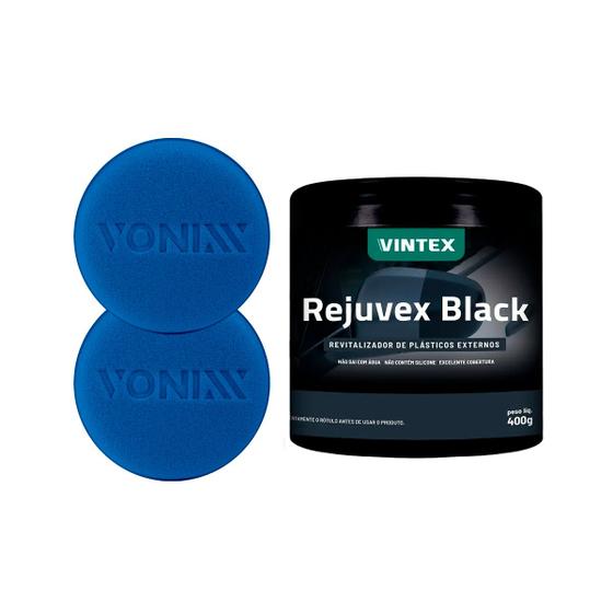 Imagem de Kit Revitalizador de Plásticos Black 2008060 400g Vonixx 2 Aplicadores de Espuma