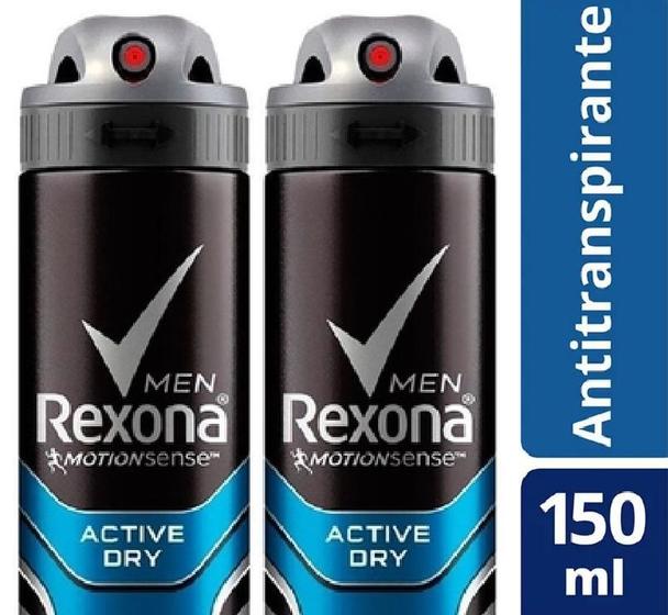 Desodorante Masculino Rexona Motionsense active dry, aerosol, 150mL -  Desodorante Masculino Rexona Motionsense active dry, aerosol, 150mL -  UNILEVER