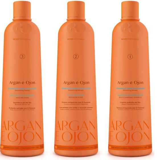 Imagem de Kit Richée Professional Argan E Ojon Alinhamento Capilar 1L