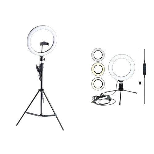 Kit Ring Light 10 Polegadas 26Cm + Ringlight 6 16Cm De Mesa - Xtrad Imagem de Kit Ring Light 10 Polegadas 26Cm + Ringlight 6 16Cm De Mesa
