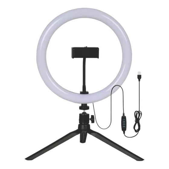 Imagem de Kit Ring Light 12 Polegadas C Tripé Ajustável Até 2,10M