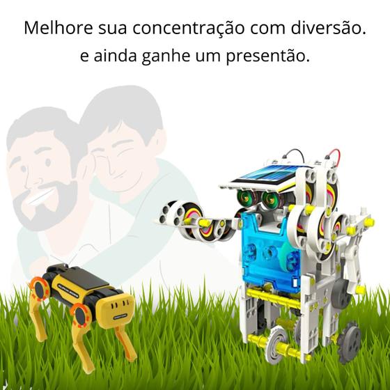 Imagem de Kit Robô 13 Em 1 + Robô Cachorrinho Energia Solar Robótica