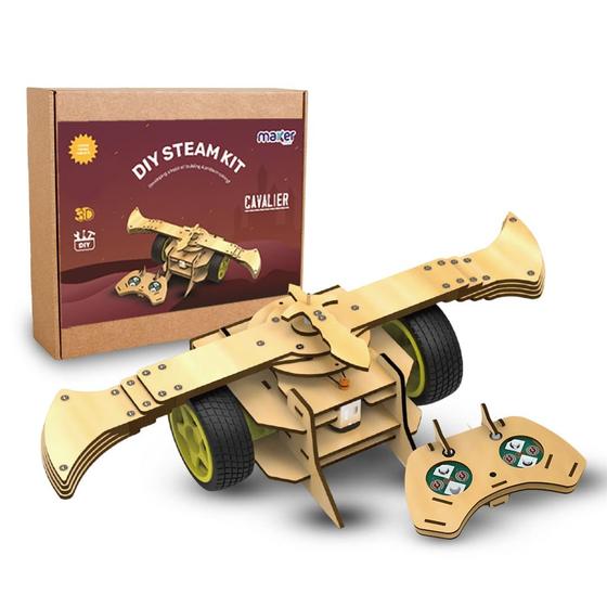 Imagem de Kit Robótica Educacional STEM Montagem Carro Cavalier MDF