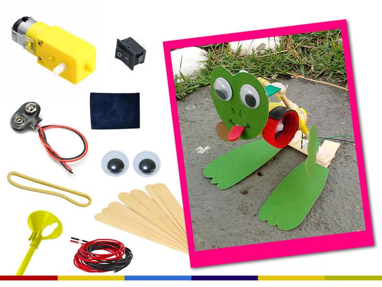 Imagem de Kit Robótica para montagem do Sapinho pula-pula DIY - Inspiração Maker