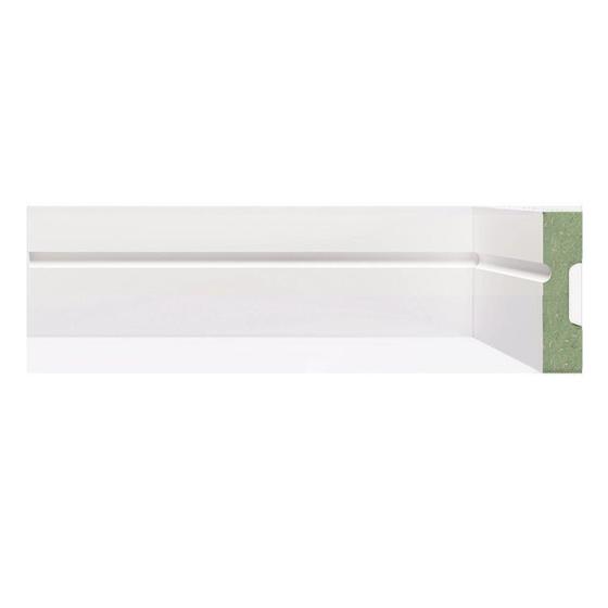 Imagem de Kit Rodapé de MDF 40 Barras Frisadas de 5cm x 2,40m Rende 96 Metros Moldufama