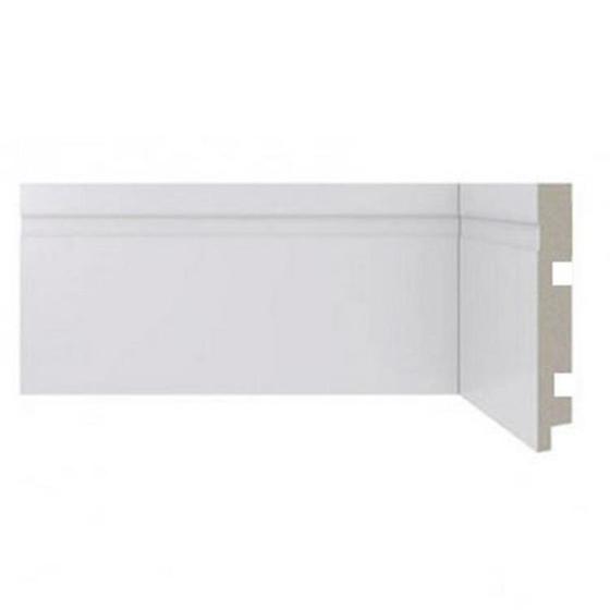 Imagem de Kit Rodapé de Poliestireno 10 Barras Frisadas de 20cm x 2,40m Rende 24 Metros Casa Grassi