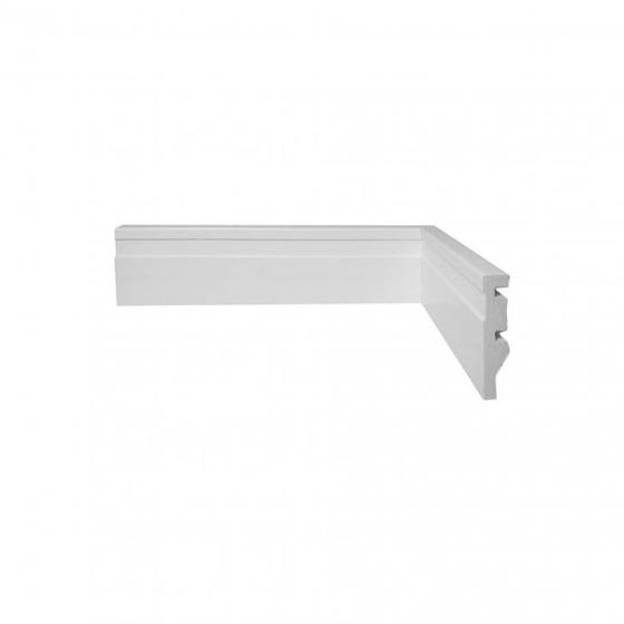 Imagem de Kit Rodapé de Poliestireno 3 Barras Frisadas de 7cm x 2,40m Rende 12 Metros casa Grassi