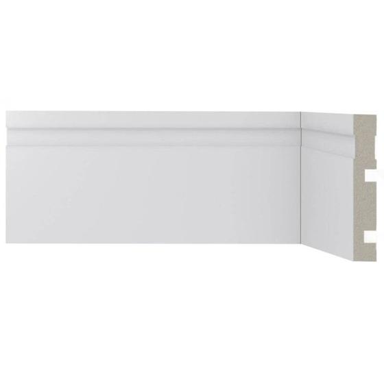 Imagem de Kit Rodapé de Poliestireno 5 Barras Frisadas de 7cm x 2,40m Rende 11,25 Metros Casa Grassi