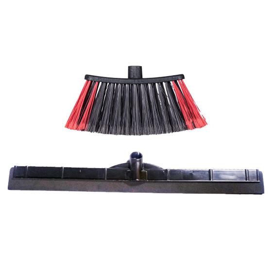 Imagem de Kit RODO Borracha Duplo EVA 40cm + VASSOURA Economy SuperPro Bettanin Com Cerdas Plumadas SEM CABO Limpeza Multiuso