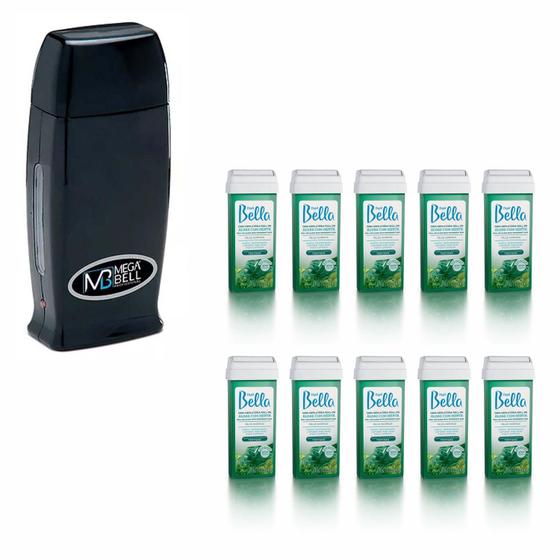 Imagem de Kit Rollon PRETO + 10 refil ALGAS C/ MENTA - Mega Bell