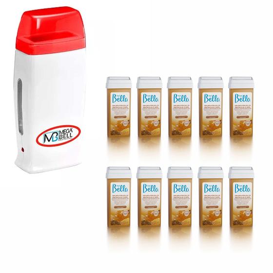 Imagem de Kit Rollon Vermelho + 10 Refil Propólis E Mel - Mega Bell