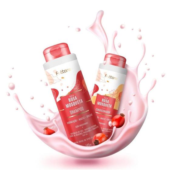 Imagem de Kit Rosa Mosqueta Fattore shampoo + condicionador 500ml + Hidratante corporal