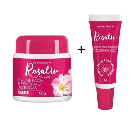 Imagem de Kit Rosativ Creme Rosa Mosqueta Rugas + Olhos Abelha Rainha