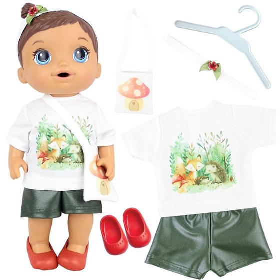 Imagem de Kit roupa boneca para baby alive - mini forest - 6 pçs