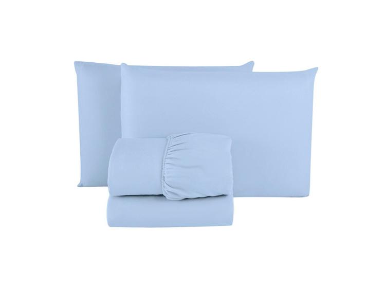 Imagem de Kit Roupa Cama Casal 100% Algodão 3 Peças Percal 200 Fios Hotel Pousada