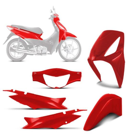 Imagem de Kit Roupa Carenagem 5 Peças Moto Honda Biz 125 Ano 2006 2007 2008 2009 2010 Pro Tork