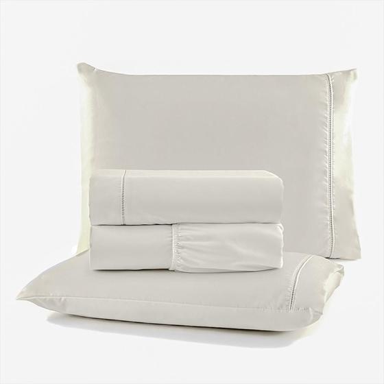 Imagem de Kit Roupa de Cama Casal Com Elástico 200 Fios Algodão 4 Peças