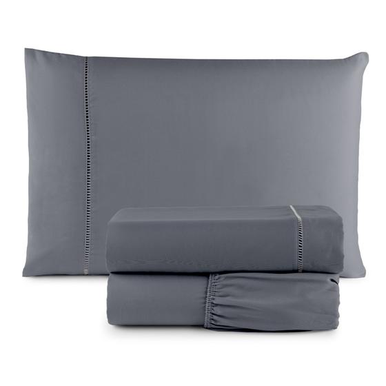 Imagem de Kit Roupa de Cama Lençol Solteiro 3 Peças 400 Fios Micropercal Com Elástico Super Macio