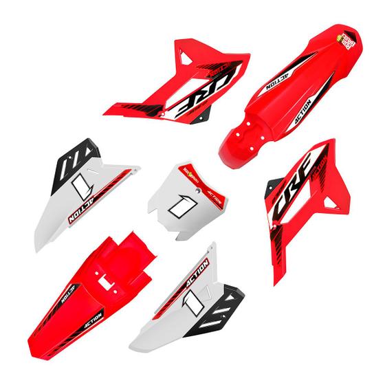 Imagem de Kit Roupa Moto Biker 4ction C/ Adesivo Completo Honda Crf 230 2008 a 2021