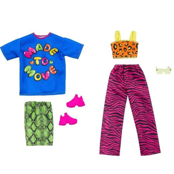 Imagem de Kit Roupas Roupinhas Fashion P/ Boneca Barbie Princesa C/ Acessórios Sapato E óculos - Original