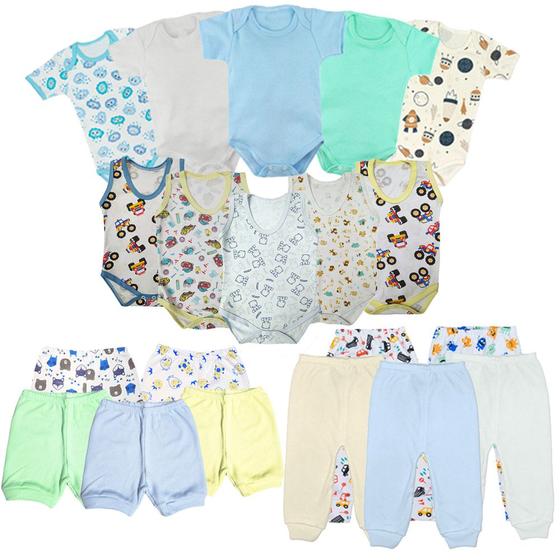 Imagem de Kit Roupinhas de Bebê 20 Pçs Body Mijão Short Enxoval Verão 