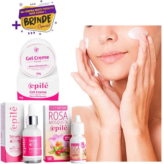Imagem de Kit Rugól Epilê Rosa Mosqueta Creme Facial, Sérum Facial , Óleo natural