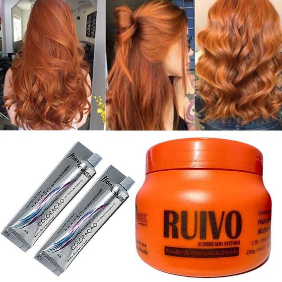 Kit Ruivo Acobreado 1 Masc. 250G E 2 Tinta Nº 7.44 Mairibel - Salão de ...